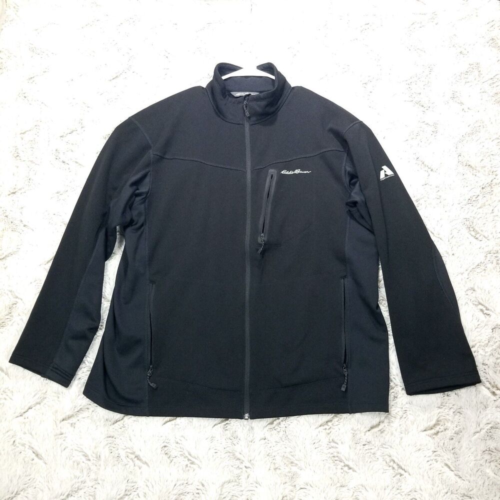 Eddie Bauer Jacket Mens XL Black First Ascent Full Zip Long Sleeve Nylon Coat